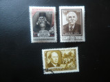 3 Serii URSS 1959 de 1 valoare - Personalitati , stampilate, Stampilat