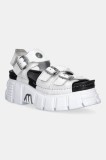 New Rock sandale de piele CHAROL ARRUGADO culoarea alb, M-BIOS101-C3
