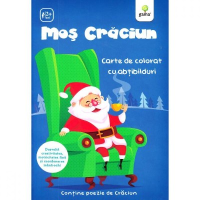Mos Craciun.Carte de colorat cu abtibilduri/ Activitatile mele de Craciun foto