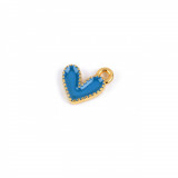 Cumpara ieftin Mini pandantiv decorativ inima 10 x 10 mm, Auriu albastru