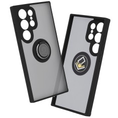 Husa Samsung Galaxy S24 Ultra Techsuit Glinth cu inel suport stand magnetic, negru foto
