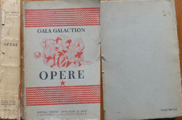 Gala Galaction , Opere , 1949 , exemplar semnat de Zaharia Stancu