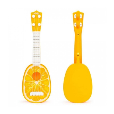 Chitara ukulele pentru copii cu 4 corzi Ecotoys MJ030 - Portocala foto