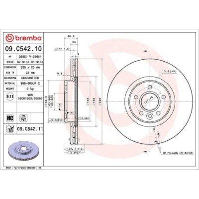 Set disc frana Ford Focus 2 (Da Hcp Dp) 07.04-09.13, Focus 3 Turnier 07.10-02.20, Focus 3 07.10-02.20, Kuga 2 (Dm2) 05.12-, Kuga 2 Van 05.12-12.19, T foto