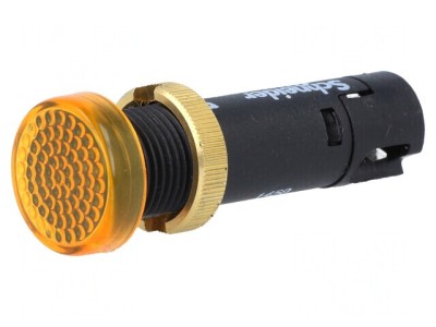Lampă LED plată galbenă 24VDC &amp;Oslash;12mm IP40 plastic foto