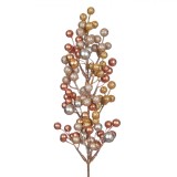 Ramură Decorativă, Model Bronz cu Berries Aurii, Lungime 49cm, Oem
