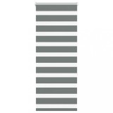 vidaXL Jaluzea tip zebra gri &icirc;nchis lățime țesătură 60,9 cm poliester