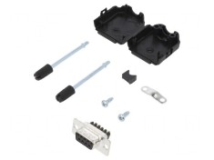 Conector D-Sub 9-Pin Mamă Drept cu Terminal Șurub și Contacte Aurite pe Cablu