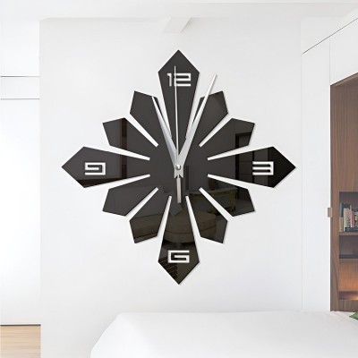 Ceas Decorativ Sticker, Fara Zgomot, Stema, 400 mm x 400 mm, Negru foto