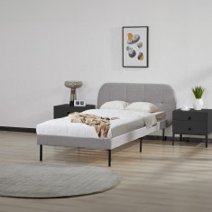 Pat tapitat Porvoo textil 90x200 cm gri [en.casa] HausGarden Leisure foto