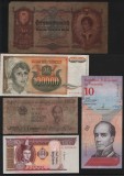Set 5 bancnote de prin lume adunate (cele din imagini) #97