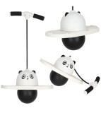 Pogo Jumper Copii cu Maner Reglabil pentru Echilibru si Sarituri Negru-Alb