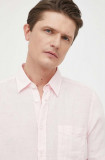 Cumpara ieftin BOSS cămașă de in ORANGE culoarea roz, cu guler clasic, regular 50489344, Boss Orange