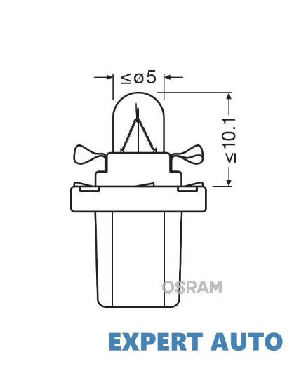 Bec bord bx8.5d soclu albastru 12v 1.2w set 10 buc osram UNIVERSAL Universal #6