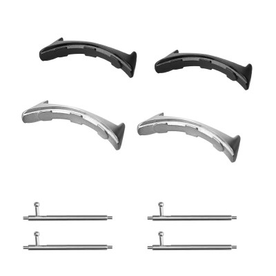 Set 4 Adaptori prindere curea de 20 mm Kwmobile pentru Google Pixel Watch, Argintiu/Negru, Otel, KWM0000256W001C foto