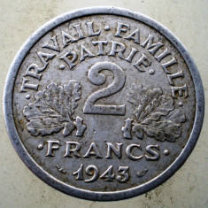 1.132 FRANTA VICHY WWII 2 FRANCS FRANCI 1943