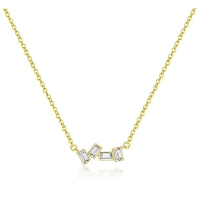 Colier reglabil din argint cu zirconii foto