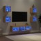 vidaXL Unități de perete TV cu LED-uri, 7 piese, stejar sonoma, lemn