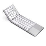 Tastatura pliabila ultra-subtire BRAGUS&reg;, touchpad incorporat cu 2 click-uri, wireless si compatibila cu Android, iOS, Smart TV, argintie