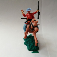 bnk jc Figurina de plastic - cowboy calare - copie dupa Timpo