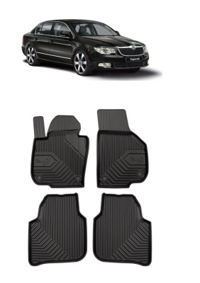 Set Covorase Auto din cauciuc Tavita Premium 3D Skoda Superb (2008-2015) foto