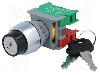 Intrerupator rotativ cu cheie, 22mm, seria KS22, IP65, AUSPICIOUS - KS22-1O/C,1-2 2POSITION
