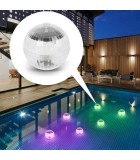 Dispozitiv iluminare solara pentru piscina LED RGB 10cm cu