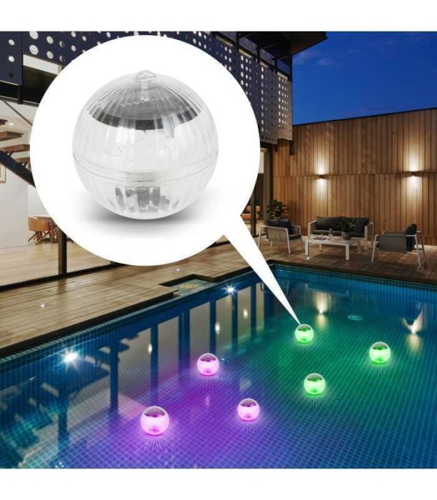Dispozitiv iluminare solara pentru piscina LED RGB 10cm cu