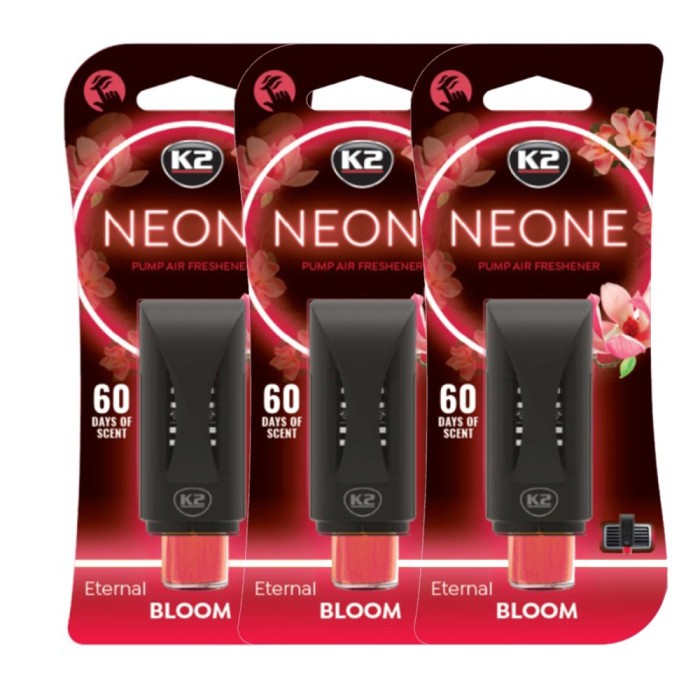 Pachet 3 x Odorizant auto grila ventilatie Puf-Puf K2 Neone Eternal Bloom