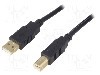 Cablu USB A mufa, USB B mufa, USB 2.0, lungime 1m, negru, BQ CABLE - CAB-USBAB/1.0G-BK