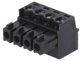 Regletă de conexiuni deconectabilă 4 piste 3,81mm drept mufă