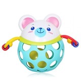 Zornaitoare Bebe Urs Polar Silicon, Jucarie Senzoriala Auditiva, Animal Rattle Baieti