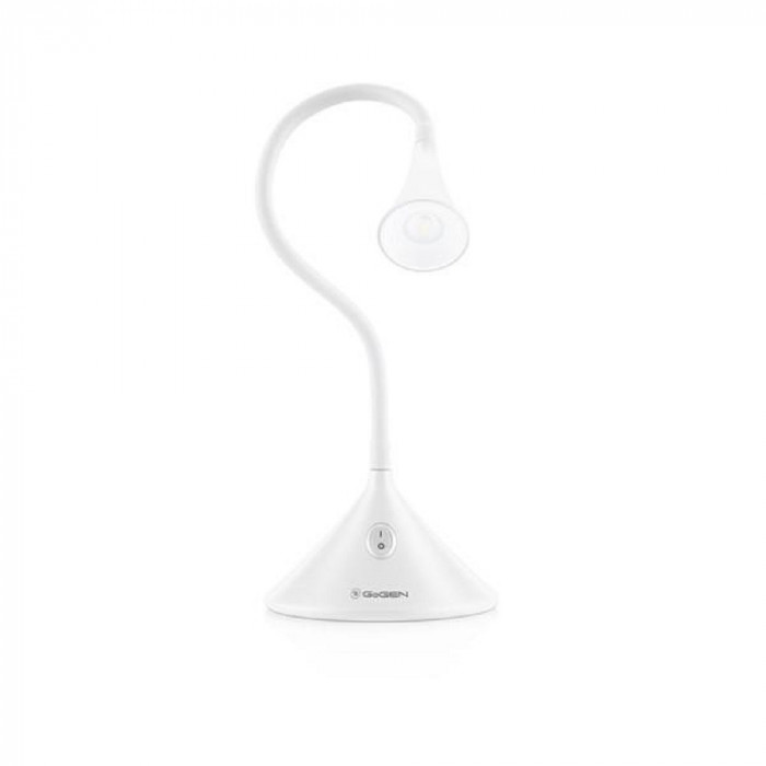 Lampa de masa GoGEN LL88W, 3.2W, gat flexibil, culoare alba, clasa energetică A