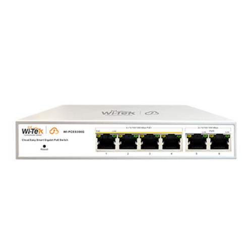 Switch Wi-Tek, 4x10/100/1000Mbps RJ45, 4x802.3af/at PoE+, capacitate 12Gbps-WI-PCES306G V2 SafetyGuard Surveillance