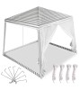 Cort pavilion usor de montat, cu plasa de tantari, alb-verde, 2,4X2,4m