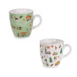 Set 2 cani Craciun portelan Village II &Oslash; 5,5 cm x 6 H, 70 ml