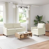 vidaXL Set de canapea 2 pcs Crem Țesătură 3417085