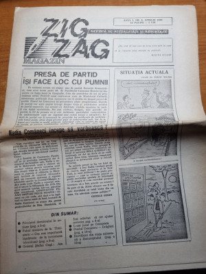 Ziarul Zig-Zag aprilie 1990-nadia comaneci,ion ratiu foto