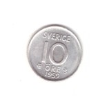 Moneda Suedia 10 ore 1959, stare foarte buna, curata, Europa, Argint