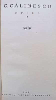 G. Calinescu - Opere, vol. 2 (1965) foto