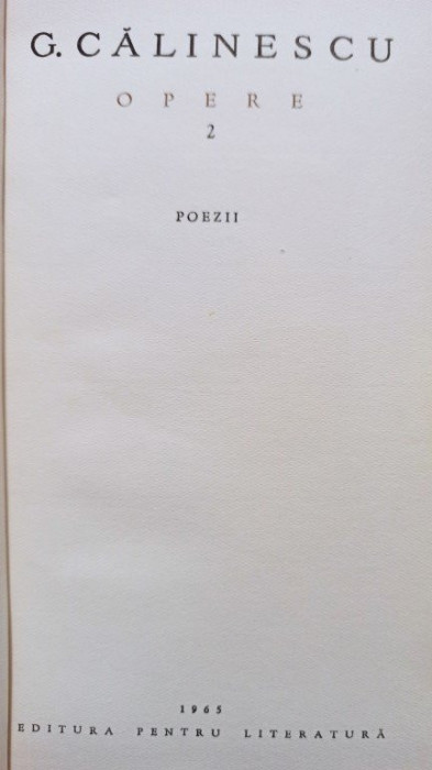 G. Calinescu - Opere, vol. 2 (1965)