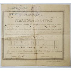 LICEUL &#039;SF. GHEORGHE &#039; , CERTIFICAT DE STUDII , 1888, SEMNAT OLOGRAF DE STEFAN HEPITES *