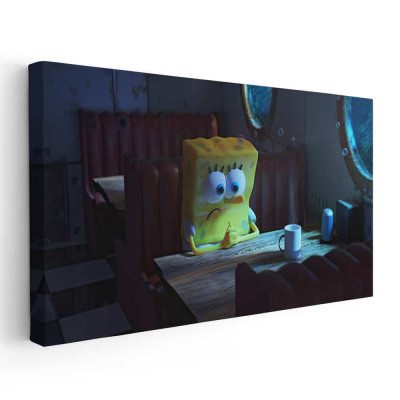 Tablou afis SpongeBob desene animate 2213 Tablou canvas pe panza CU RAMA 40x80 cm foto