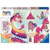 PUZZLE SI JOC DRAGON, 2x24 PIESE, Ravensburger