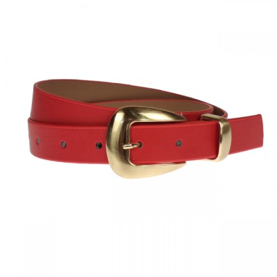 Curea dama, casual-eleganta, din piele ecologica, latime 2.5 cm, rosu - CRD025R foto