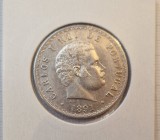 128 Portugal Portugalia, 500 Reis 1891, KM#535, Argint, CARLOS I, buna, Europa