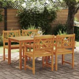 Cumpara ieftin Set de masă pentru grădină 5 pcs Maro lemn masiv de acacia