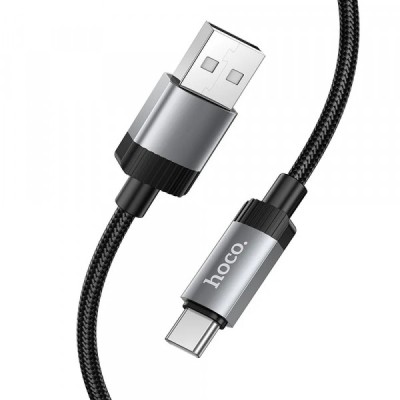 Cablu Date si Incarcare USB-A - USB-C HOCO X117, 60W, 1m, Negru foto