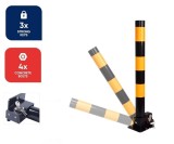 Cumpara ieftin Stalp metalic rabatabil pentru delimitare spatii de parcare, cu sistem de blocare , 3 chei incluse