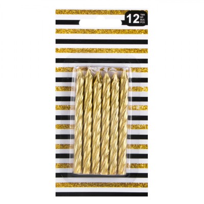 Lum&amp;acirc;nări Tort Spiralate, Aurii, Lungime 8.5cm, Set 12 Bucăți foto